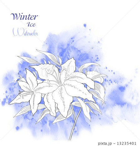 Background  with watercolors and flowers 13235401