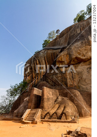 Lion gate entrance facade of Sigiriya rock fortress 13237004