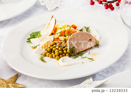 Foie gras pate with salad 13239335