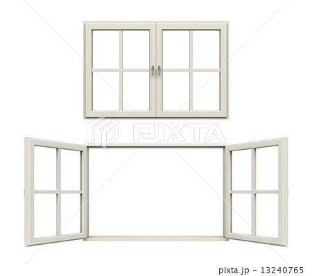 窓枠 白のイラスト素材