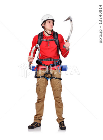 climber with ice axe 13240814
