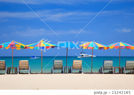Beach chair on the beach, Phuketi, Thailand 13242165