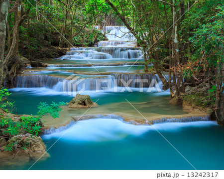 Deep forest Waterfall in Kanchanaburi, Thailand 13242317