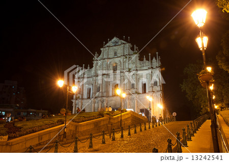 Ruins of St. Paul's Cathedral at night, Macau Ruins of St. Paul's Cathedral at night, Macau 13242541