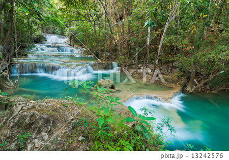 Deep forest Waterfall in Kanchanaburi, Thailand Deep forest Waterfall in Kanchanaburi, Thailand 13242576