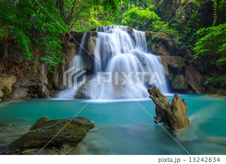 Deep forest Waterfall in Kanchanaburi, Thailand Deep forest Waterfall in Kanchanaburi, Thailand 13242634