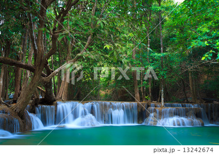 Deep forest Waterfall in Kanchanaburi, Thailand 13242674