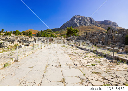 Ruins of town in Corinth, Greece 13243425