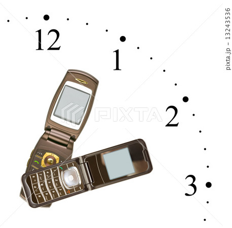 Clock made of mobile phones Clock made of mobile phones 13243536