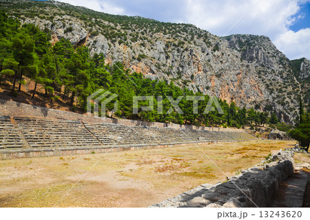 Ruins of stadium in Delphi, Greece 13243620