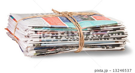 Stack Of Newspapers Bandaged Rope Stack Of Newspapers Bandaged Rope 13246537