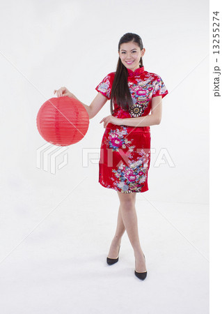 Girl holding red lantern Girl holding red lantern 13255274