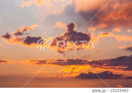 Dramatic sunset over the sea. Sky background Dramatic sunset over the sea. Sky background 13255407
