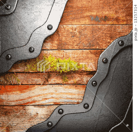 metal and wood background 13257314