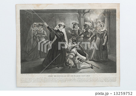 アンティークの銅版画 メアリー・ステュアート アンティークの銅版画 メアリー・ステュアート 13259752