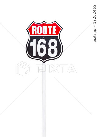 vintage route 168 road  sign isolated on white background 13262465