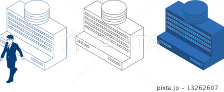 ビルと歩き出すビジネスマン ビルと歩き出すビジネスマン 13262607