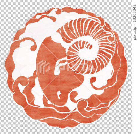 シンプル年賀状羊 13263348