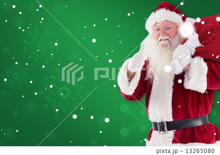 Composite image of santa likes to carry his sack Composite image of santa likes to carry his sack 13265080
