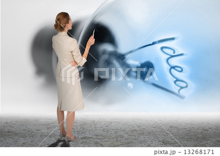 Composite image of thinking businesswoman 13268171