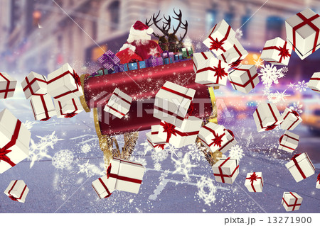 Composite image of white and red christmas presents Composite image of white and red christmas presents 13271900