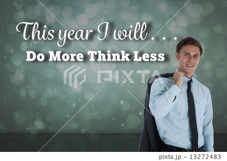 Composite image of smiling businessman holding his jacket Composite image of smiling businessman holding his jacket 13272483