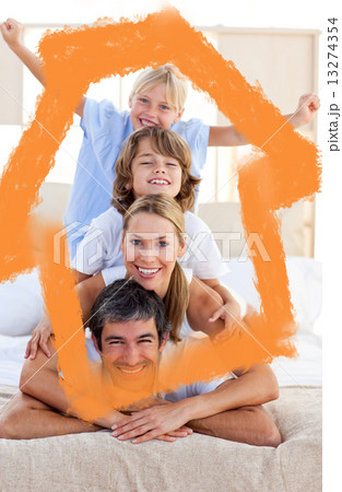 Composite image of loving family having fun 13274354