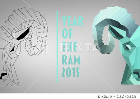 Composite image of half rams head Composite image of half rams head 13275318