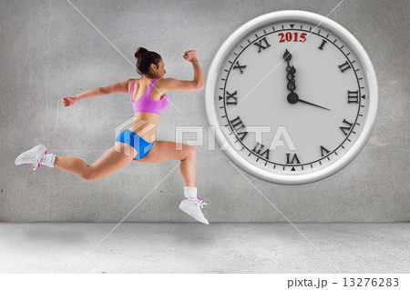 Composite image of fit brunette running Composite image of fit brunette running 13276283
