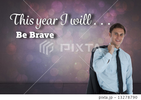 Composite image of smiling businessman holding his jacket Composite image of smiling businessman holding his jacket 13278790