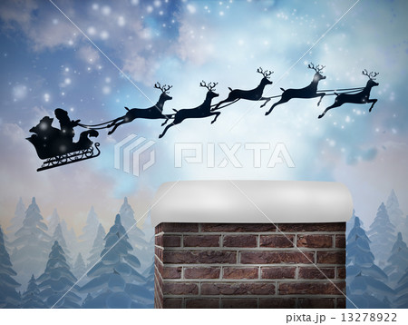 Composite image of santa flying his sleigh Composite image of santa flying his sleigh 13278922