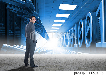 Composite image of smiling businessman standing Composite image of smiling businessman standing 13279033
