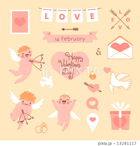 Valentine's Day set of elements for design. 13281117