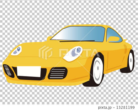 車_スポーツカー黄色 車_スポーツカー黄色 13281199