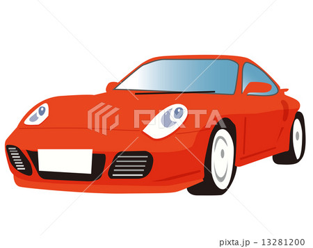 車 スポーツカー赤のイラスト素材
