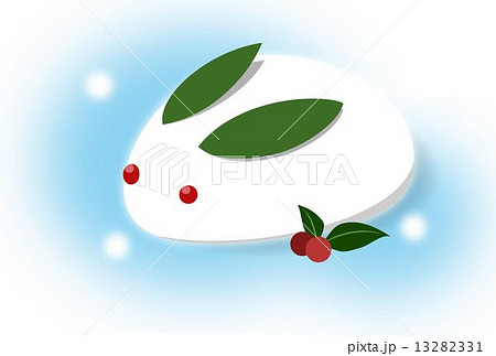 雪ウサギのイラストのイラスト素材