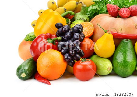 fruit and vegetable isolated on white background 13282507