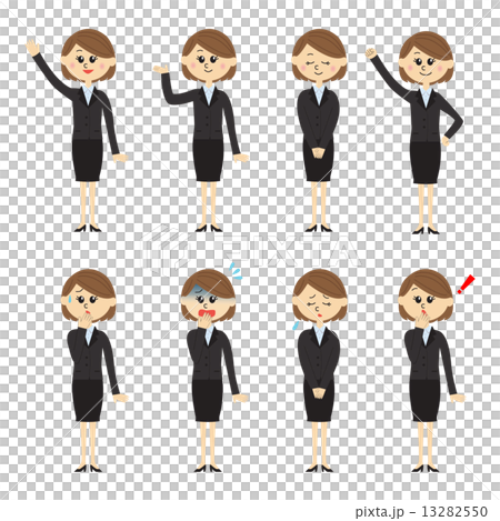Young woman pose set in suit 13282550