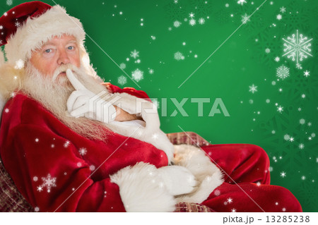 Composite image of santa asking for quiet Composite image of santa asking for quiet 13285238