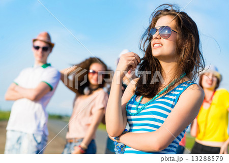 stylish young woman in sunglasses stylish young woman in sunglasses 13288579