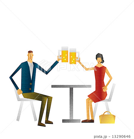 デート　レストラン　カップル　ビール 13290646