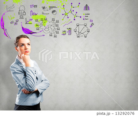 thinking business woman thinking business woman 13292076