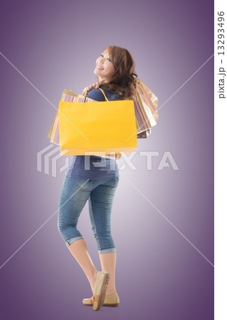 Cheerful shopping woman 13293496