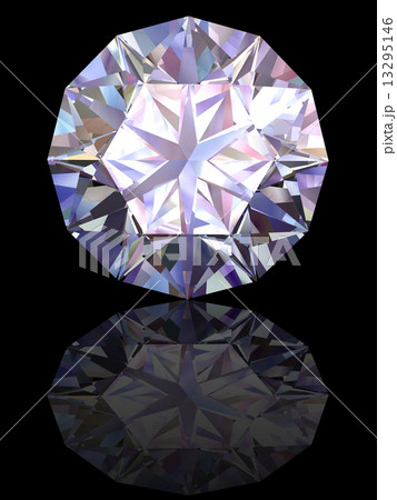 Diamond on glossy black background 13295146