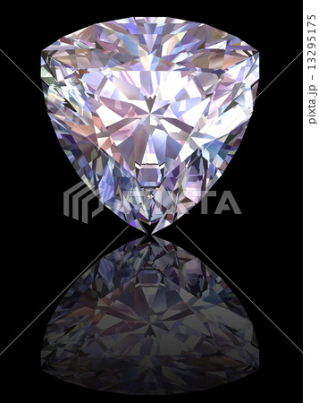 Diamond on glossy black background 13295175