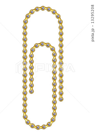 Golden paperclip with diamonds 13295208