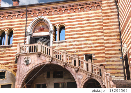 Staircase of reason in courtyard  the Palazzo della Ragione in V 13295565