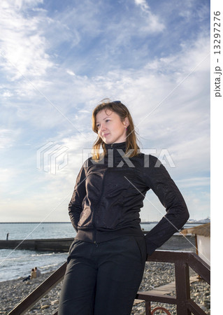Beautiful girl on the beach. 13297276