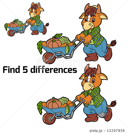 Find 5 differences (cow) 13297856