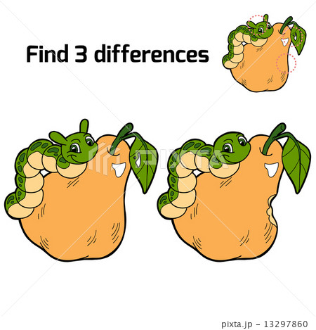 Find 3 differences (pear and caterpillar) Find 3 differences (pear and caterpillar) 13297860